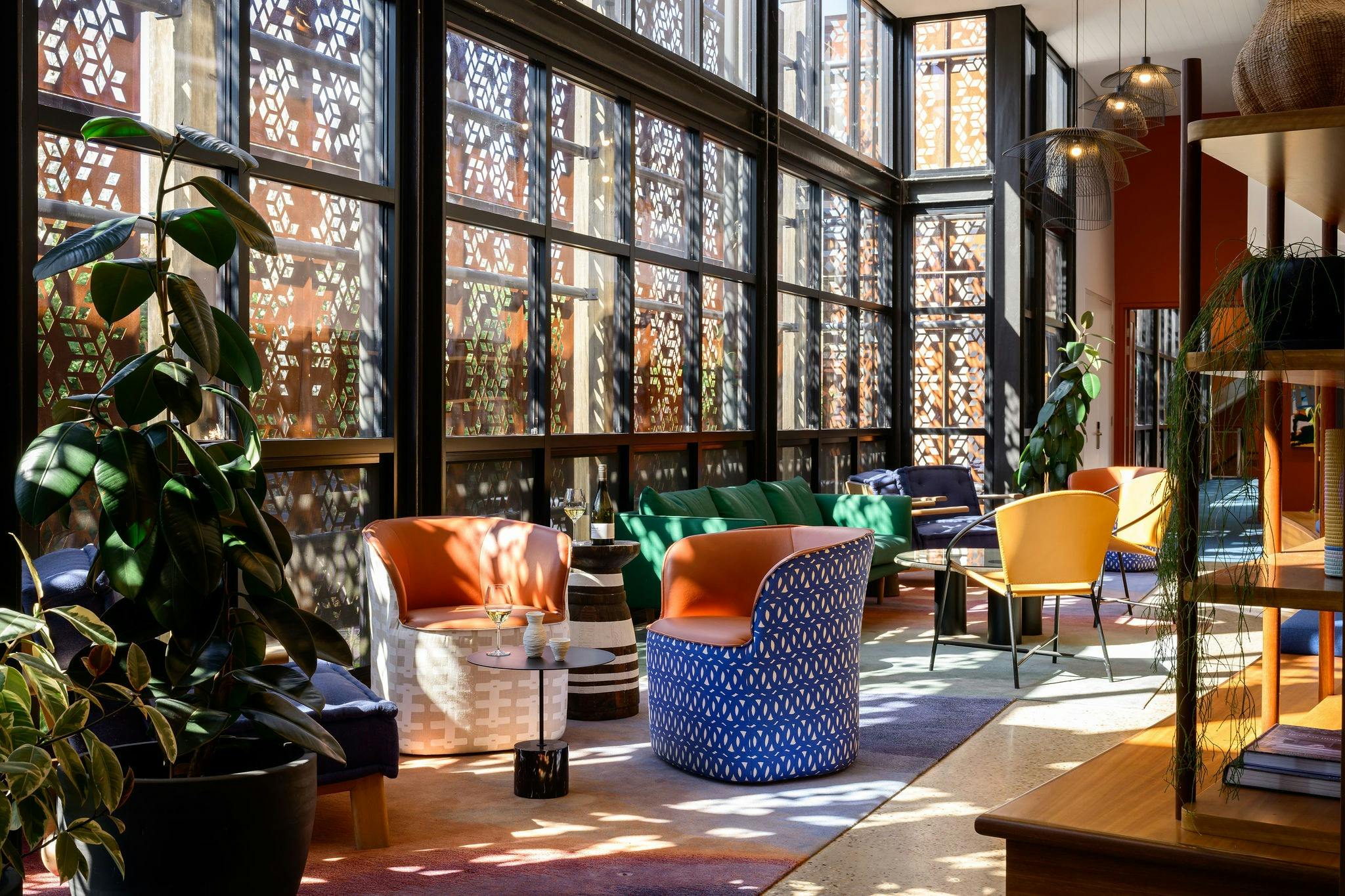 Yallungah Boutique Hotel's colourful Guest Lounge.