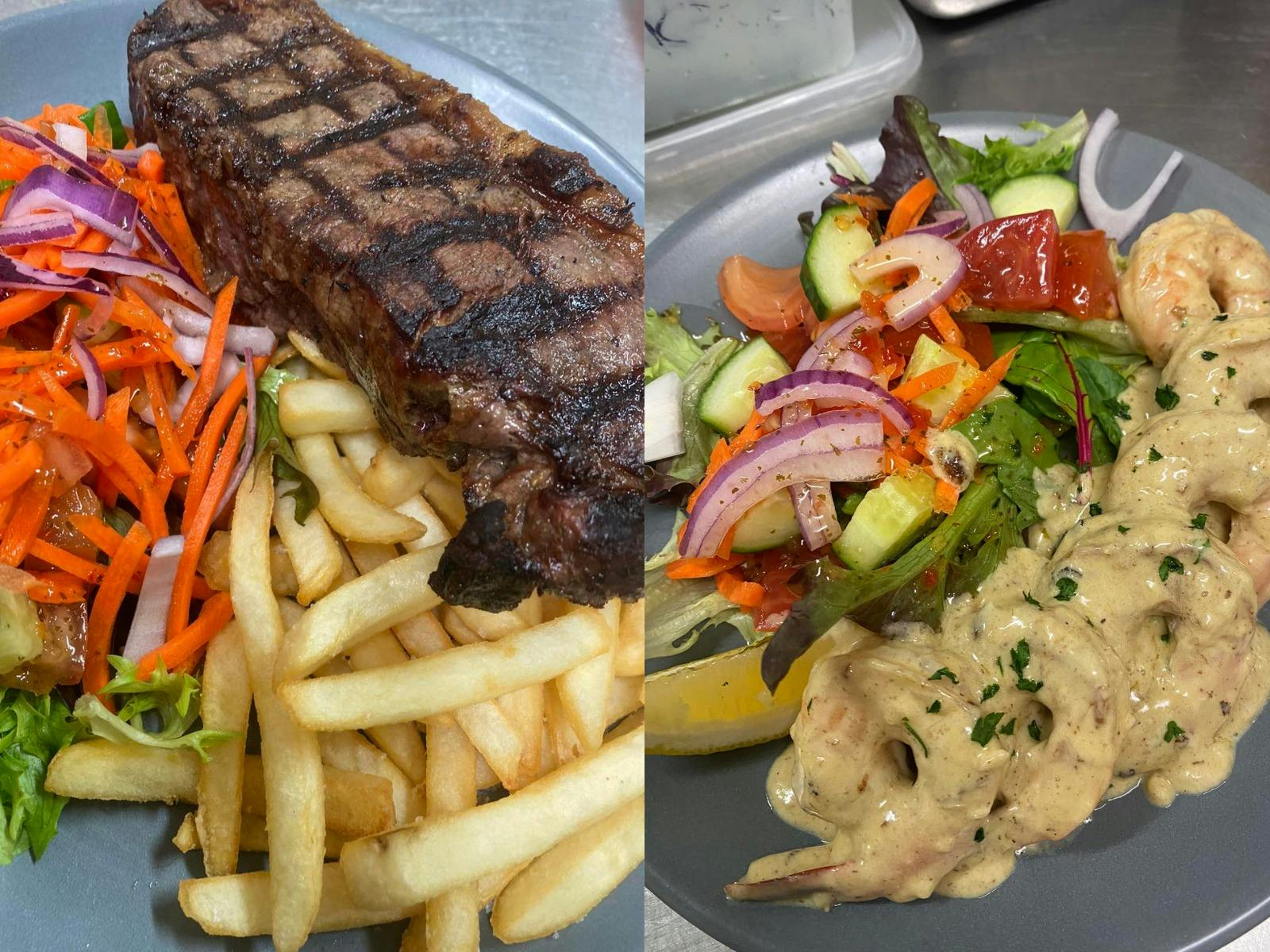 풍성한 펍 스타일 식사