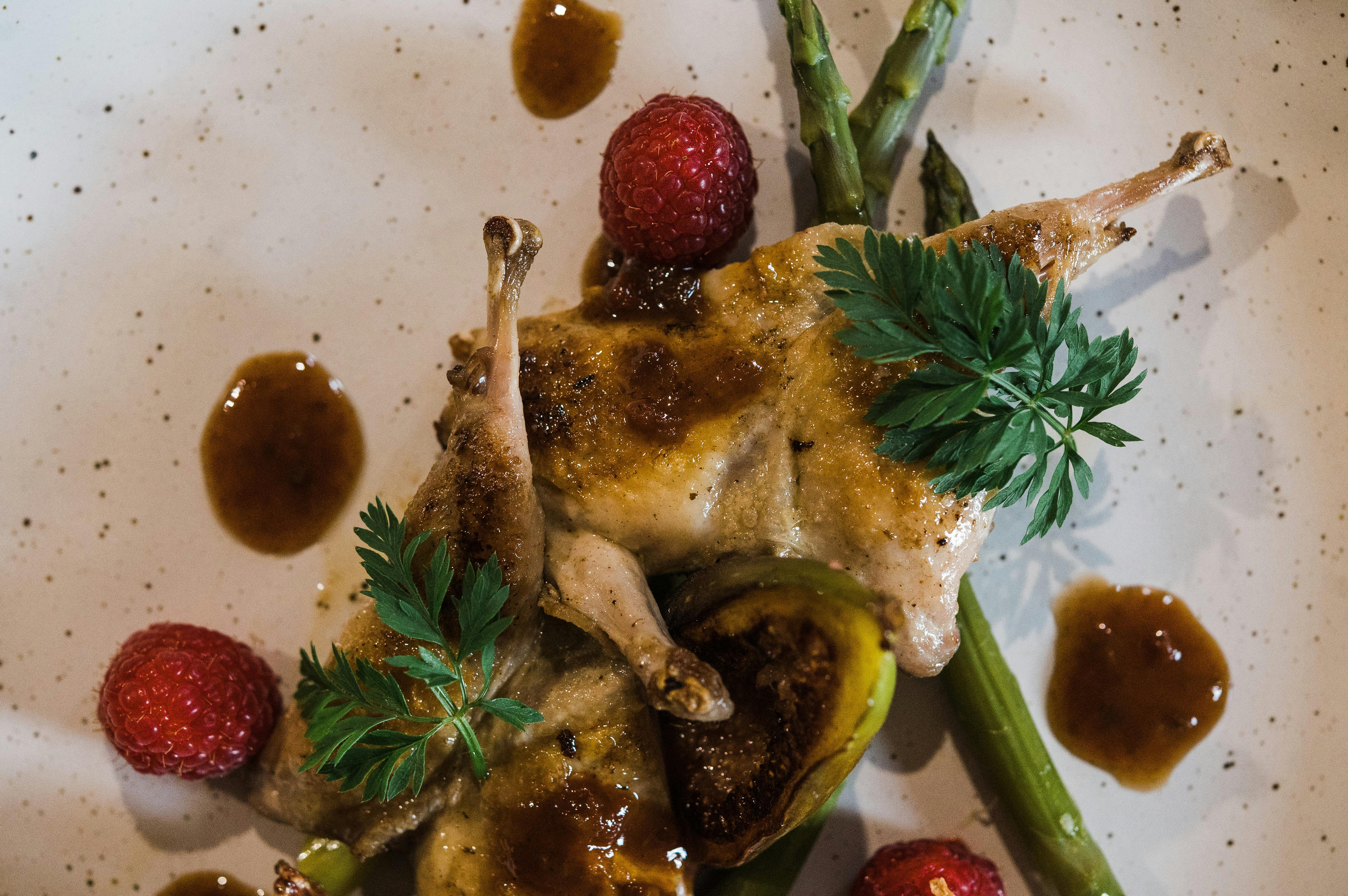 Image shows a dish featuring Casalinga's smoked quail