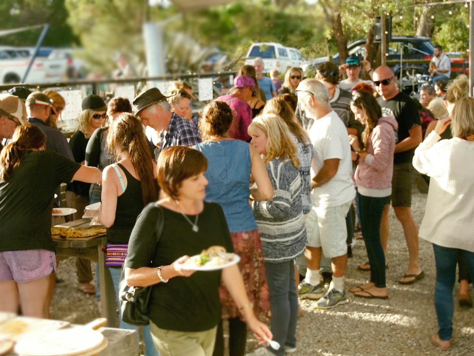 Spit roast crowd