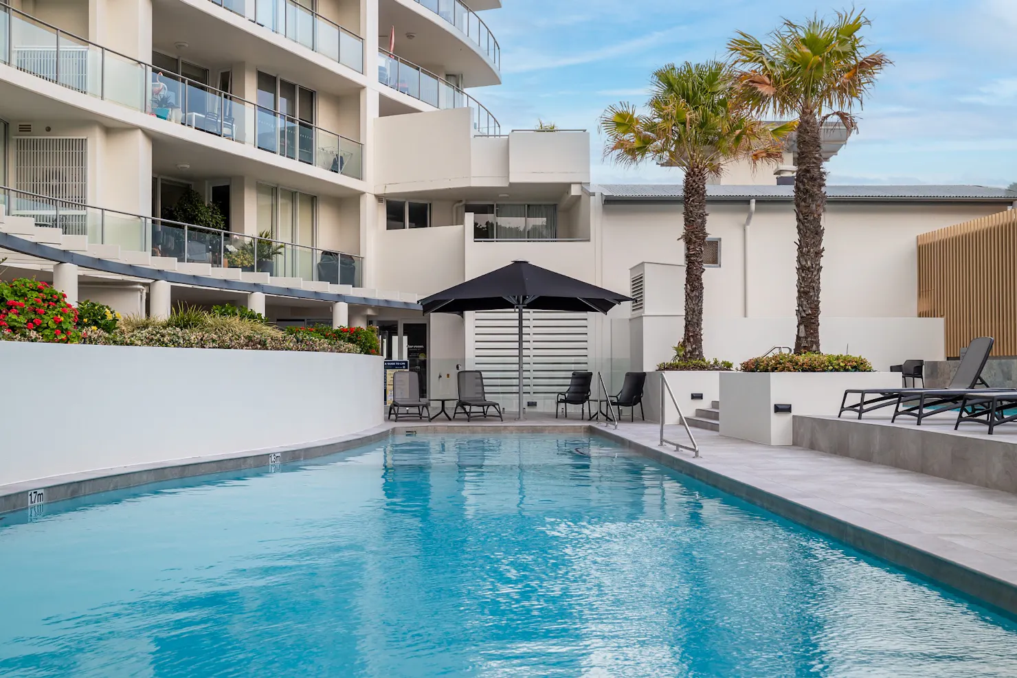 Leisure pool with shallow kids area at Aspect Caloundra