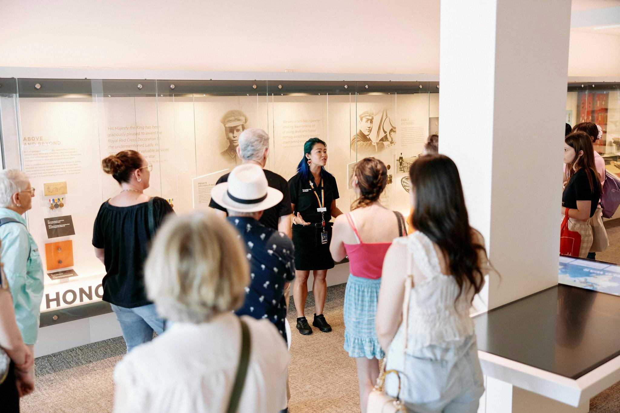 Museum guide leads tour
