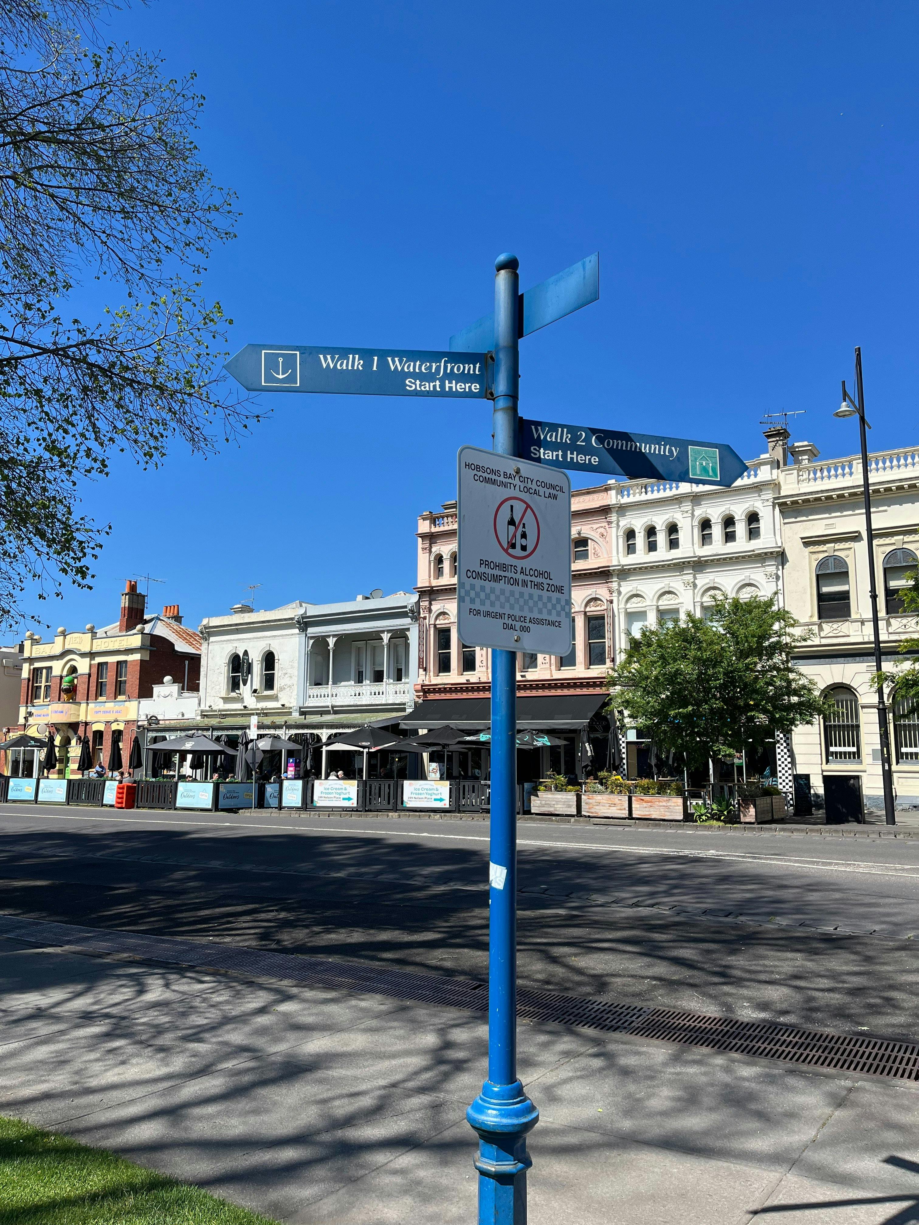 Williamstown Heritage Buildings Walk Sign  Nelson Place