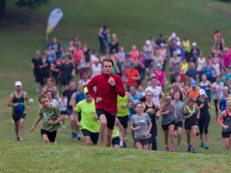 Group of runners participating in the parkrun
