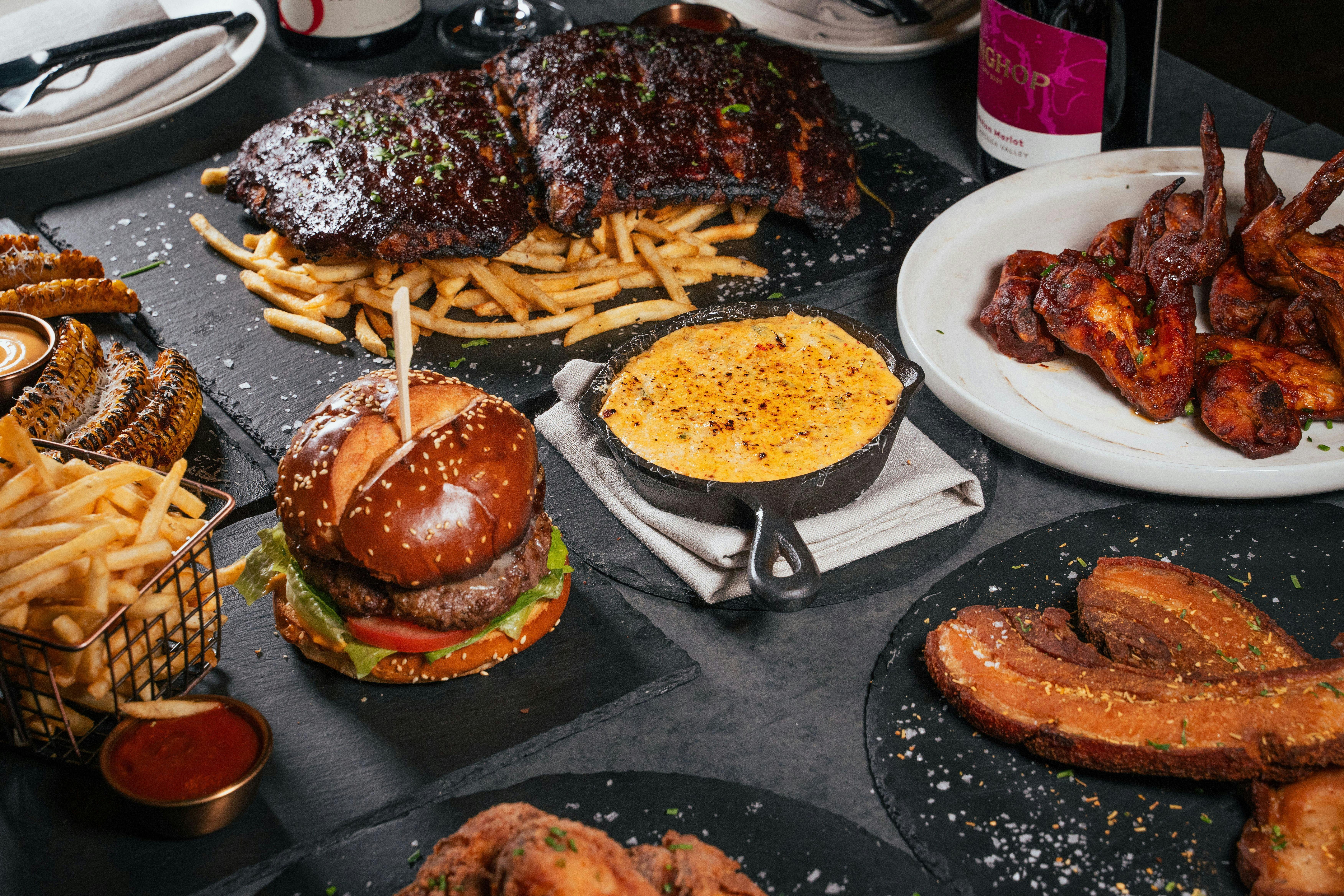 Spicy Chicken Wings and Burgers