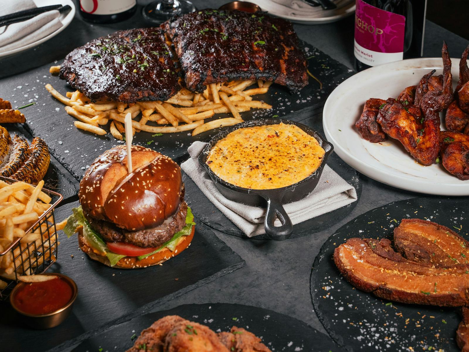 Spicy Chicken Wings and Burgers