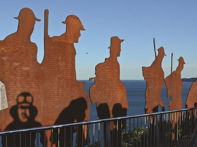 Soldier sculptures along Memorial walk
