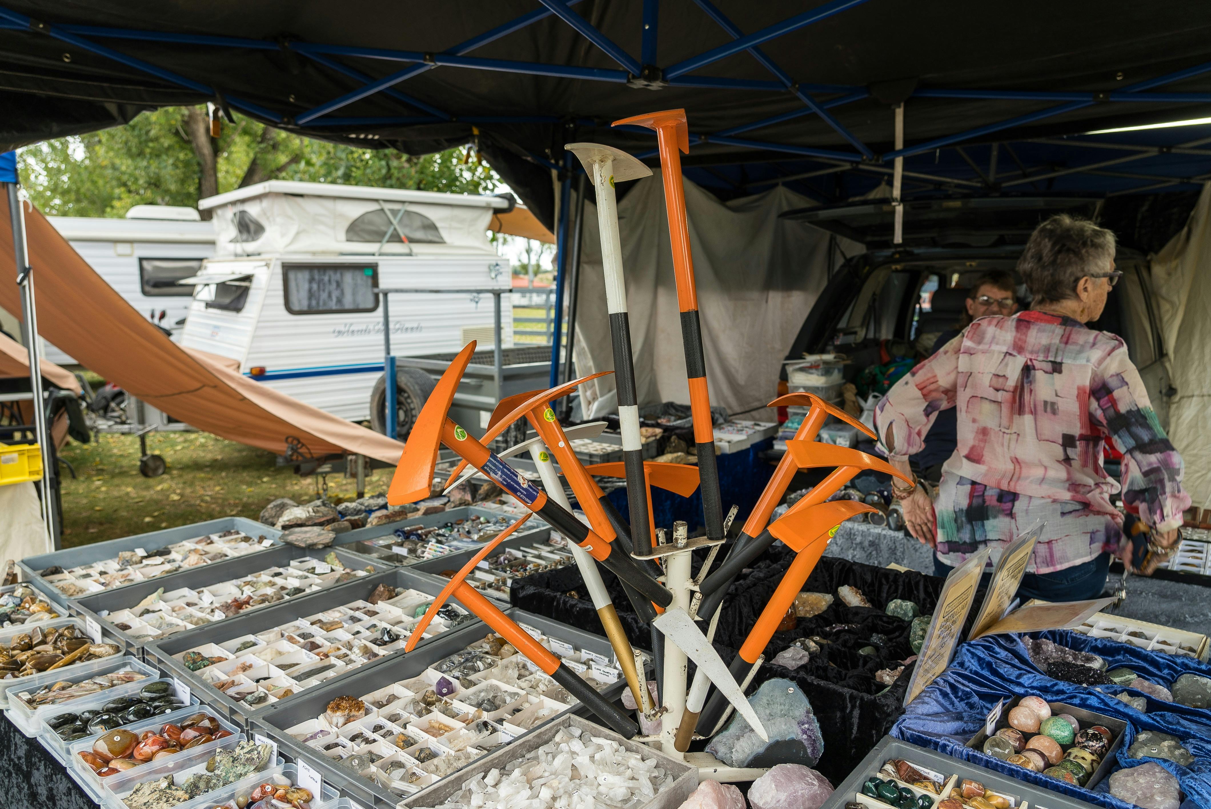 Outdoor trade stall at Minerama