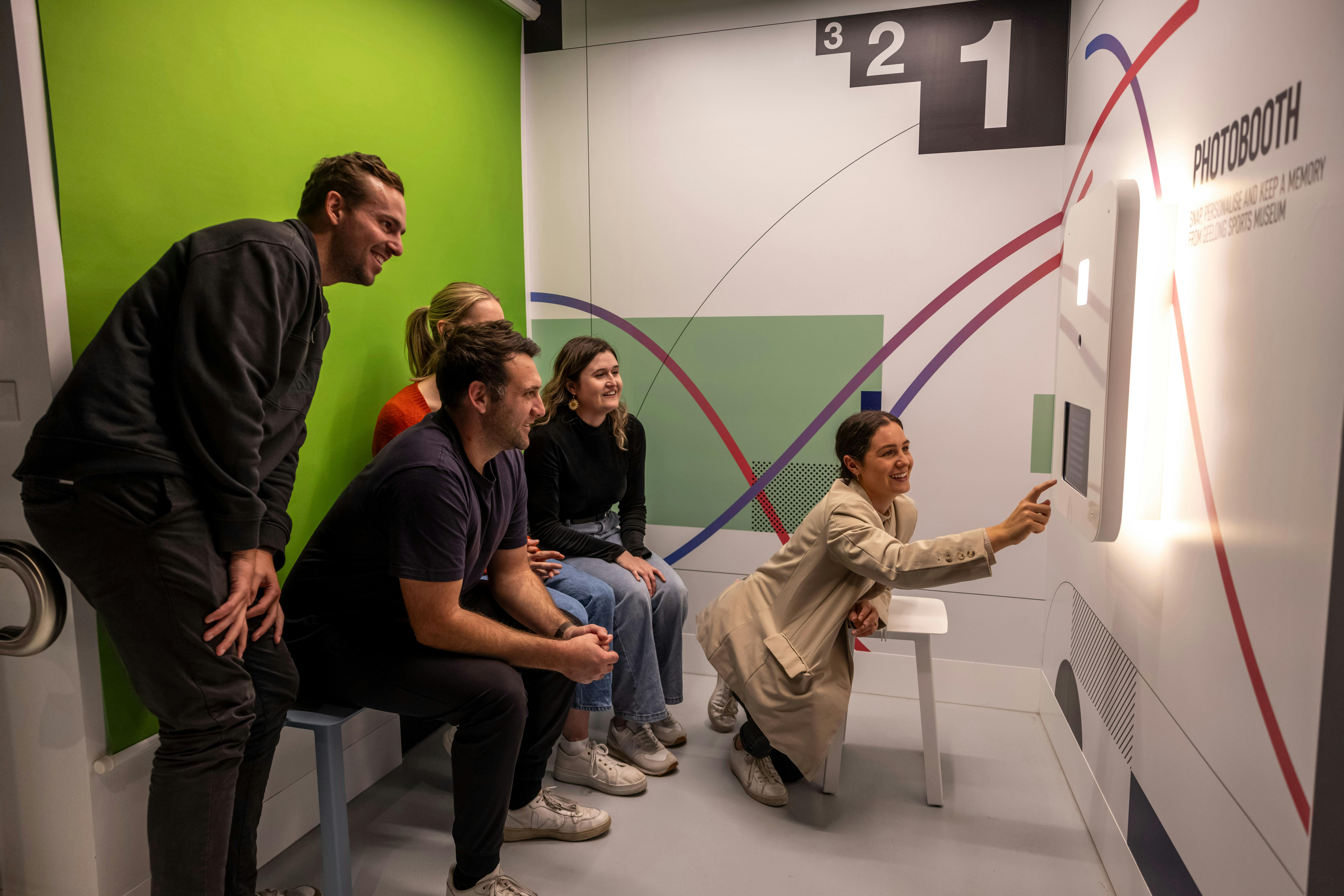 Group of Friends using the photobooth