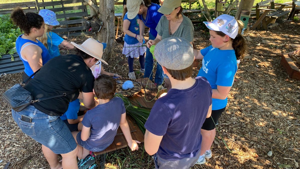 Kids learning in the garden