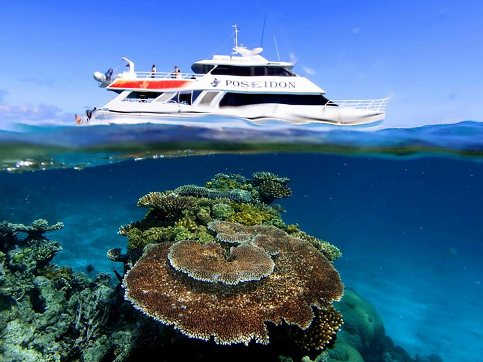 vessel over corals vessel over corals