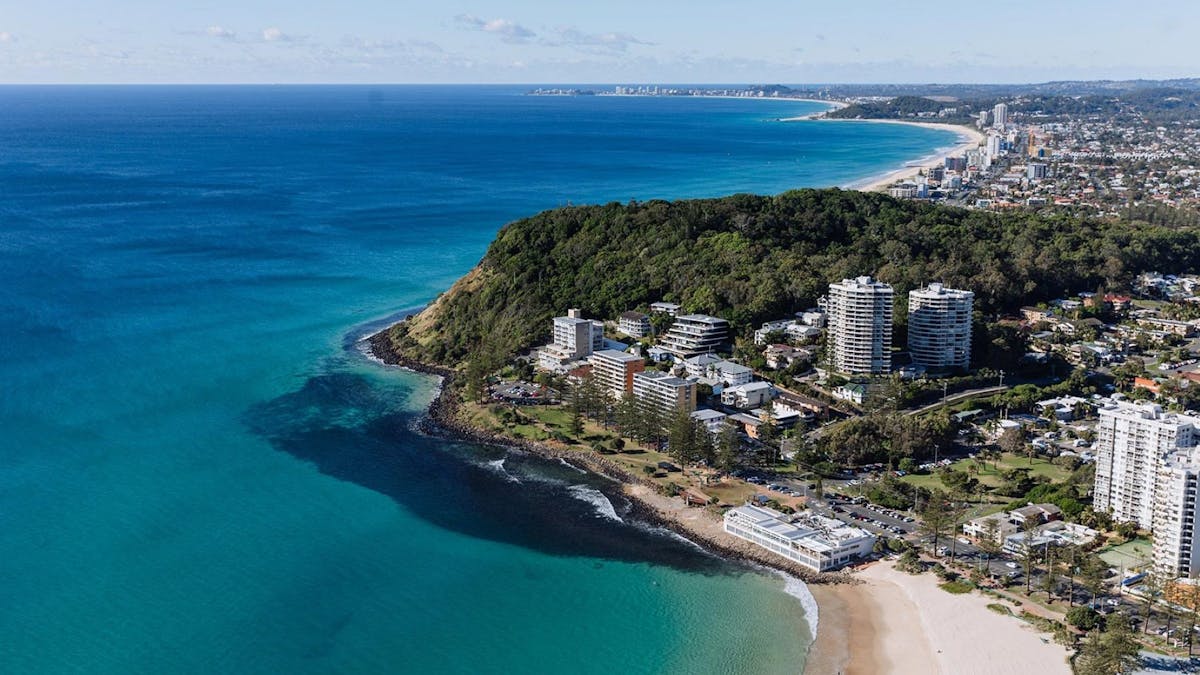 Aerial Burleigh Headlands and Southern Gold Coast