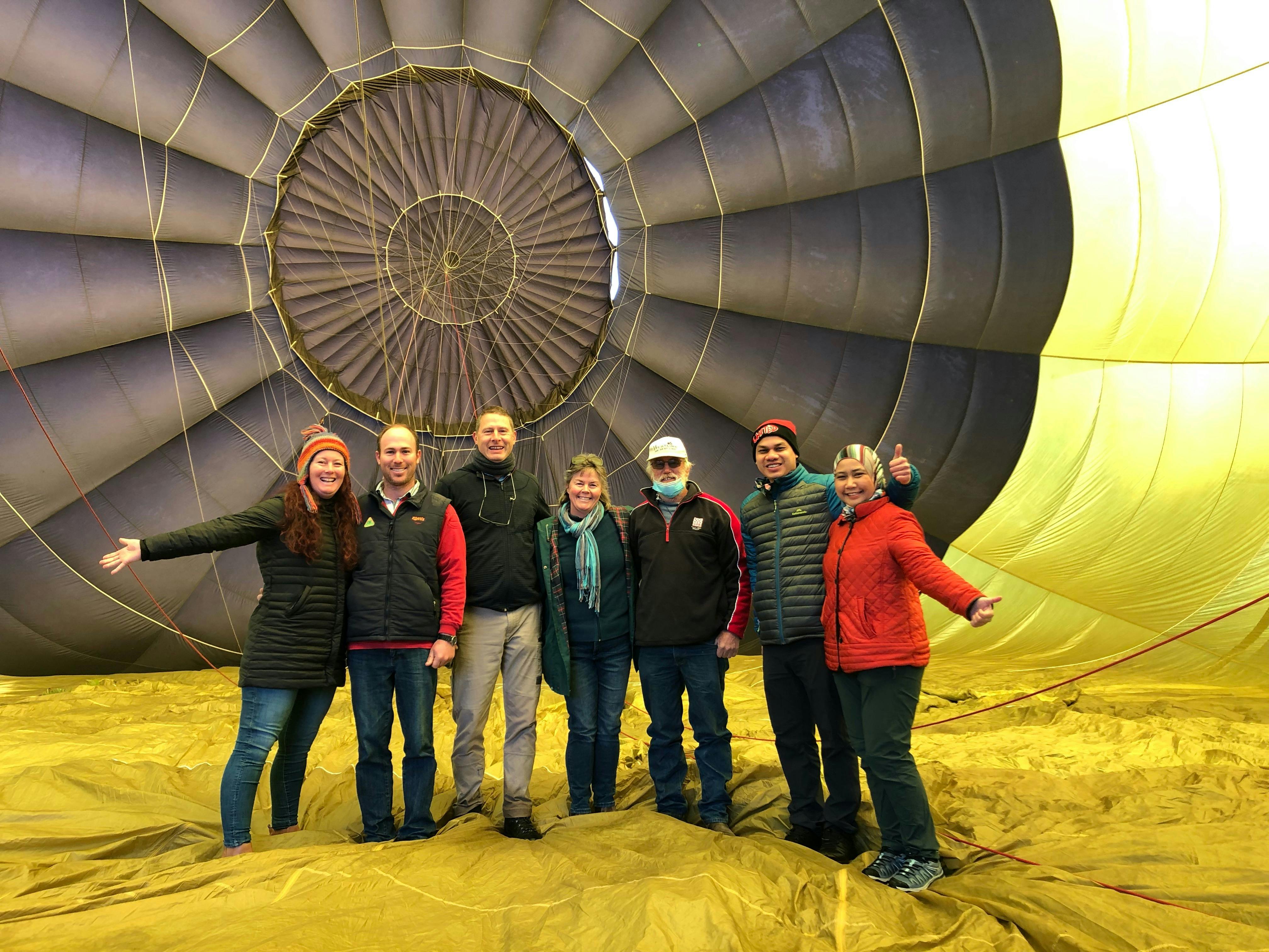 Guests prepare before a canola flight