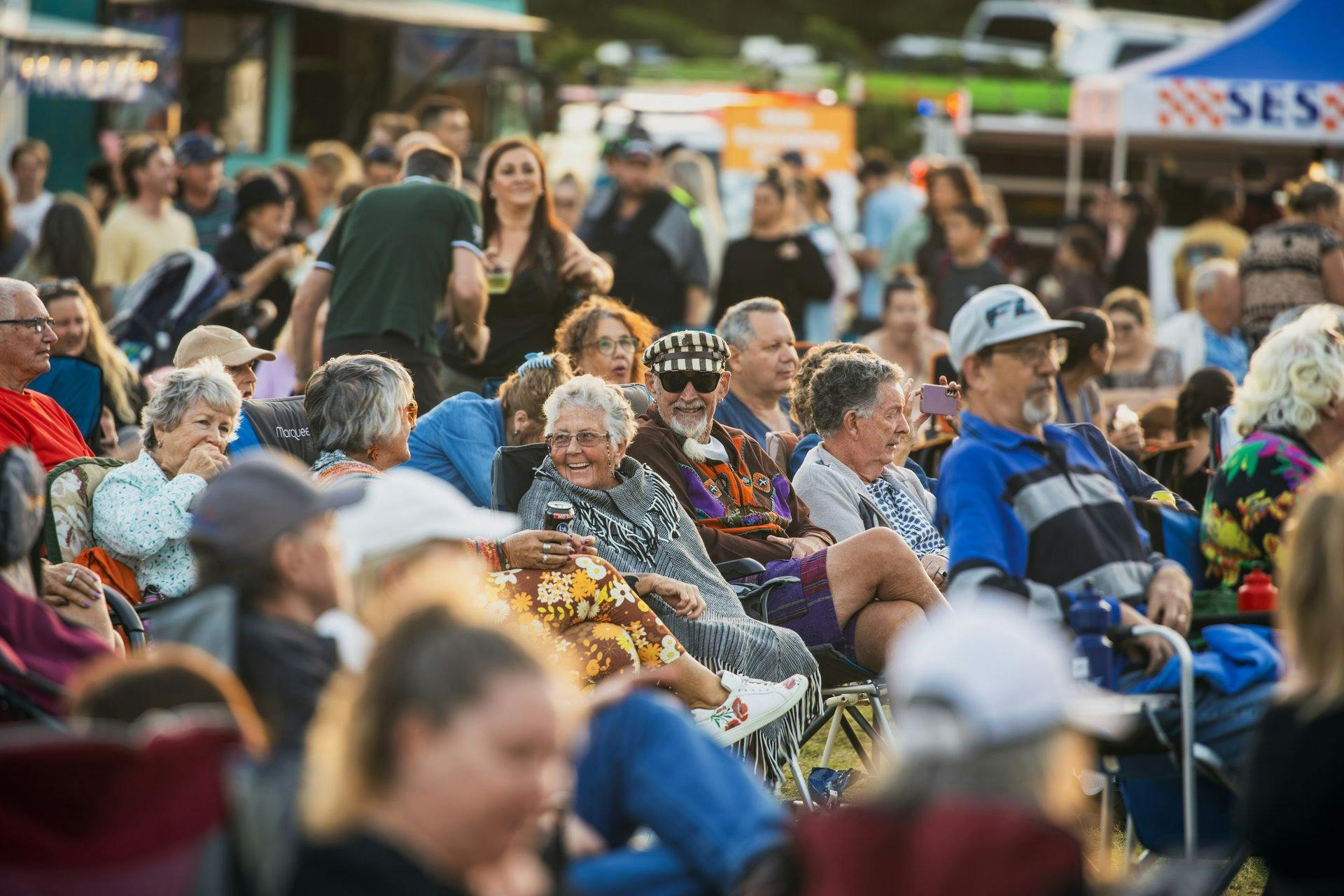Patrons listening to music at Food n Groove.