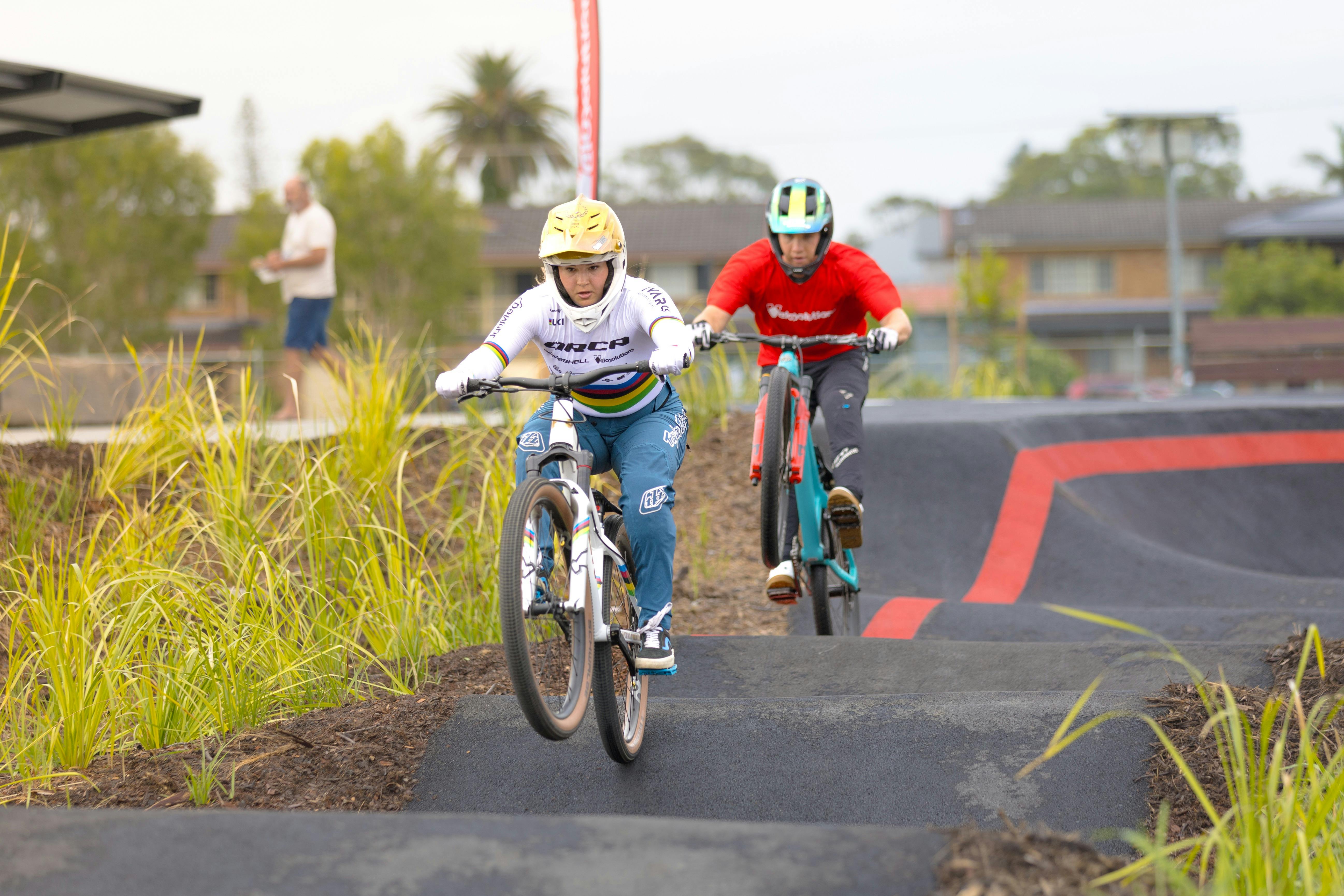 pump track with bikers