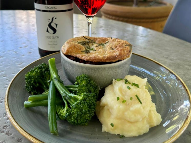 Beef Pie & wine