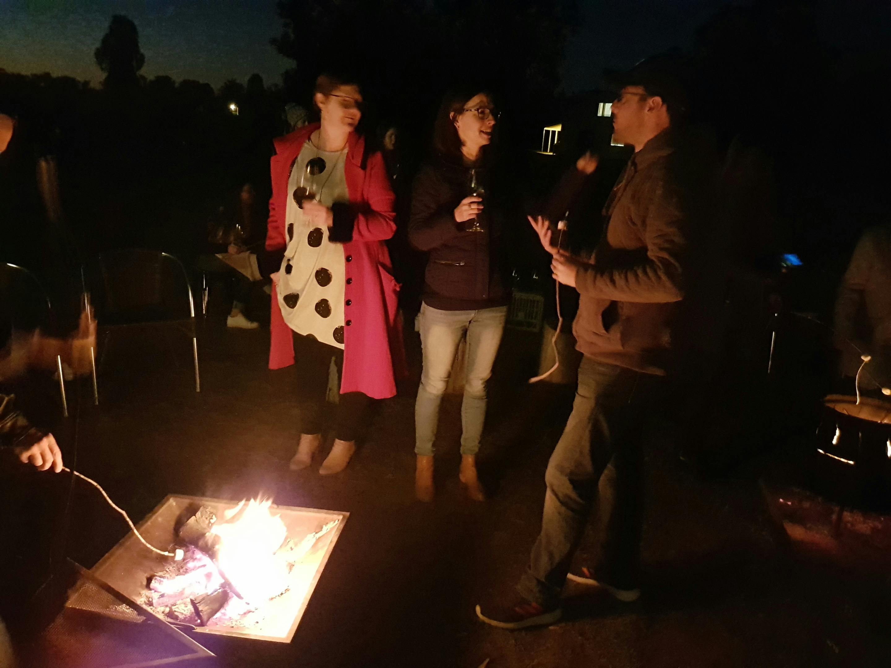 Toasting Marshmallows over the open fire