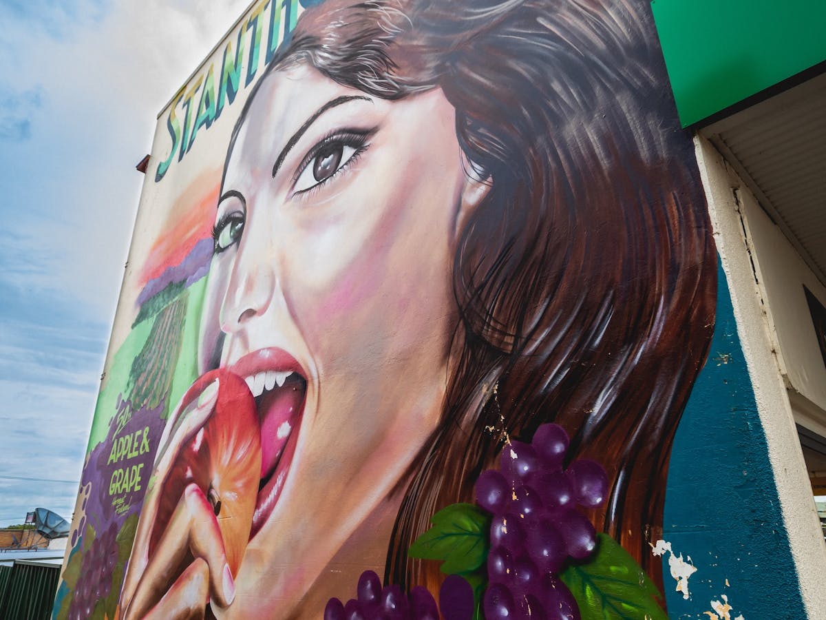 Apple and Grape Mural in Stanthorpe
