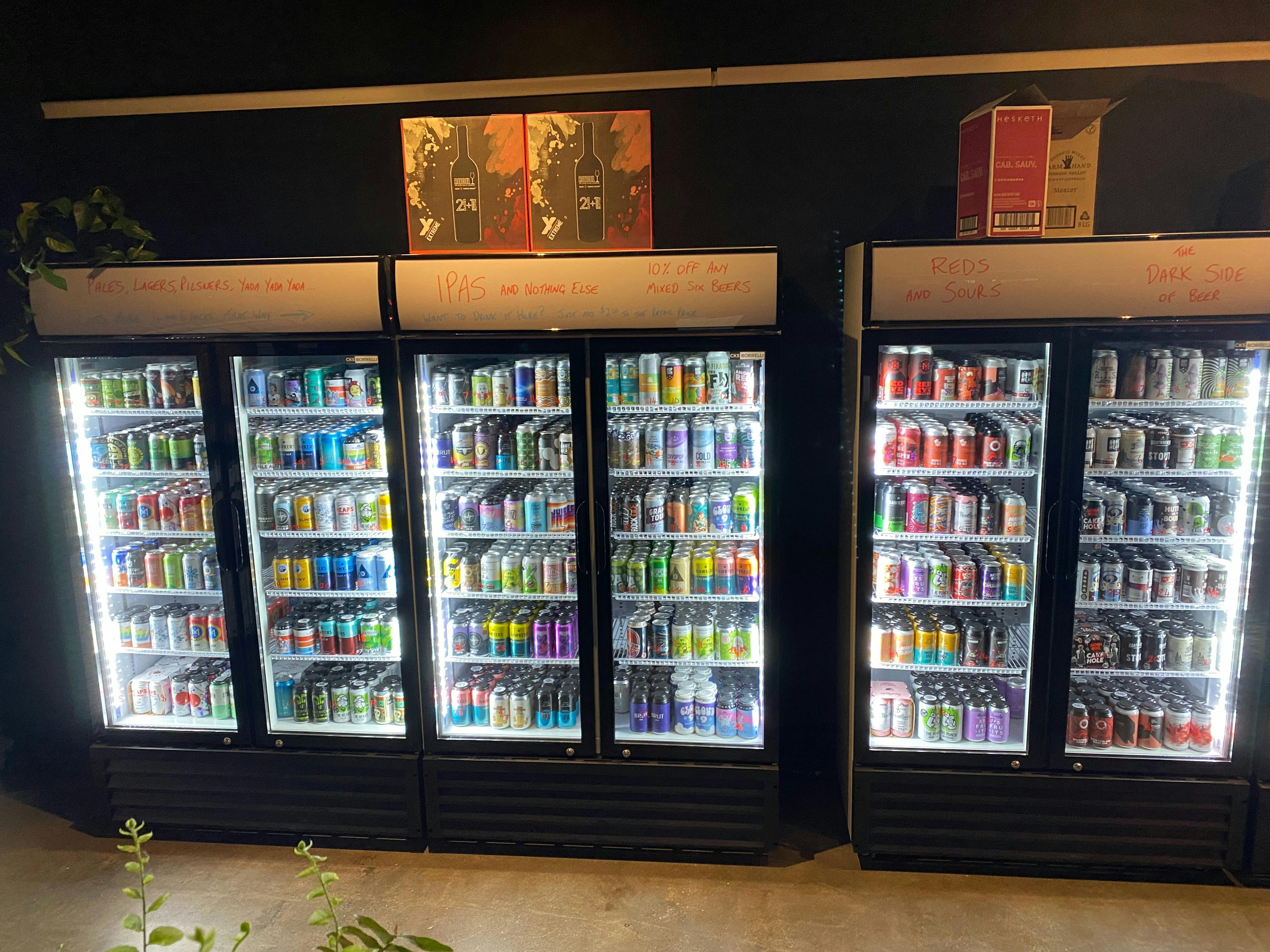 Beer selection fridge