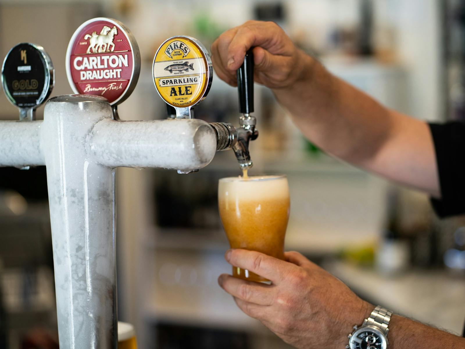 Beer being poured
