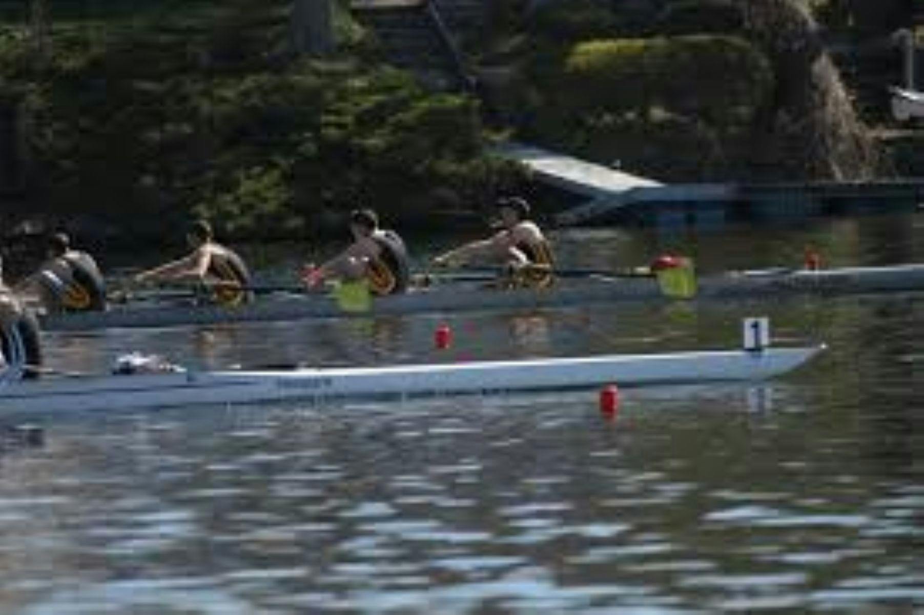 Rowers  on river