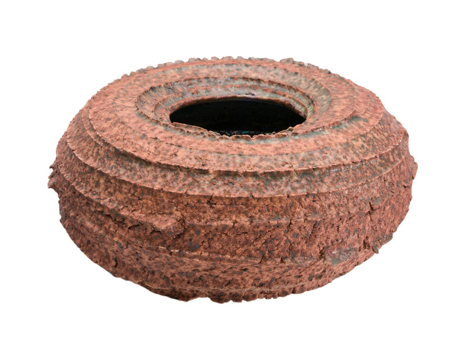 재활용 도자기 점토 재활용 유리 및 구리 유약으로 만든 화병