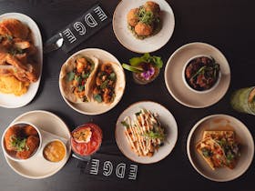 Top down image showing a selection of Winter Share Plates & Cocktails at Edge Geelong