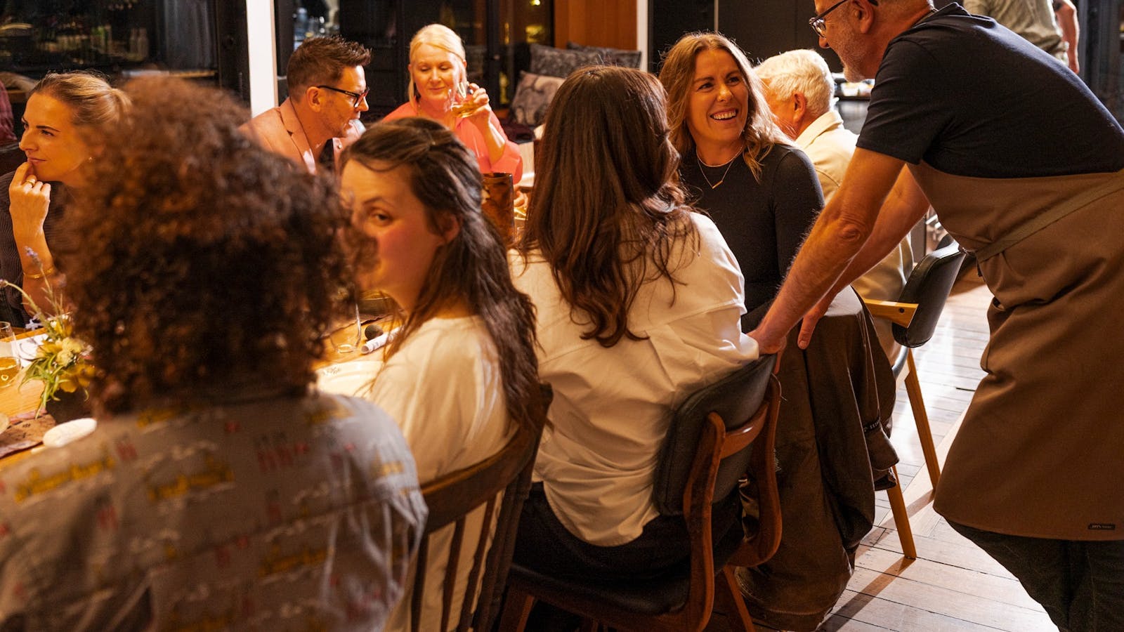 Chatting with the guests