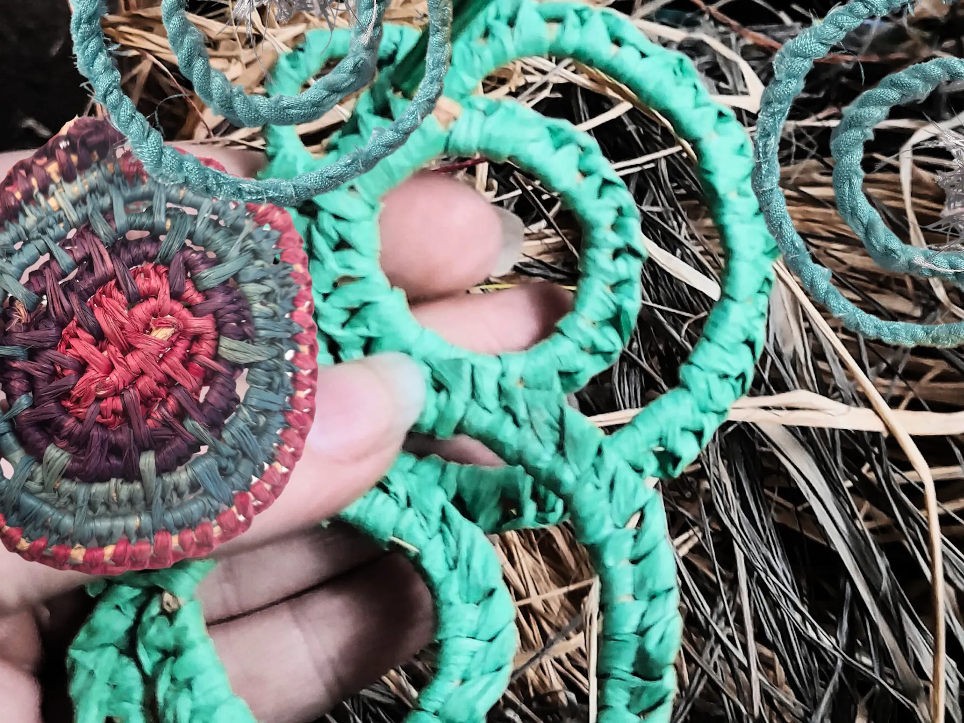 Woven goods that you can create with First Nations artisan Cholena Hughes at GATHAA Markets