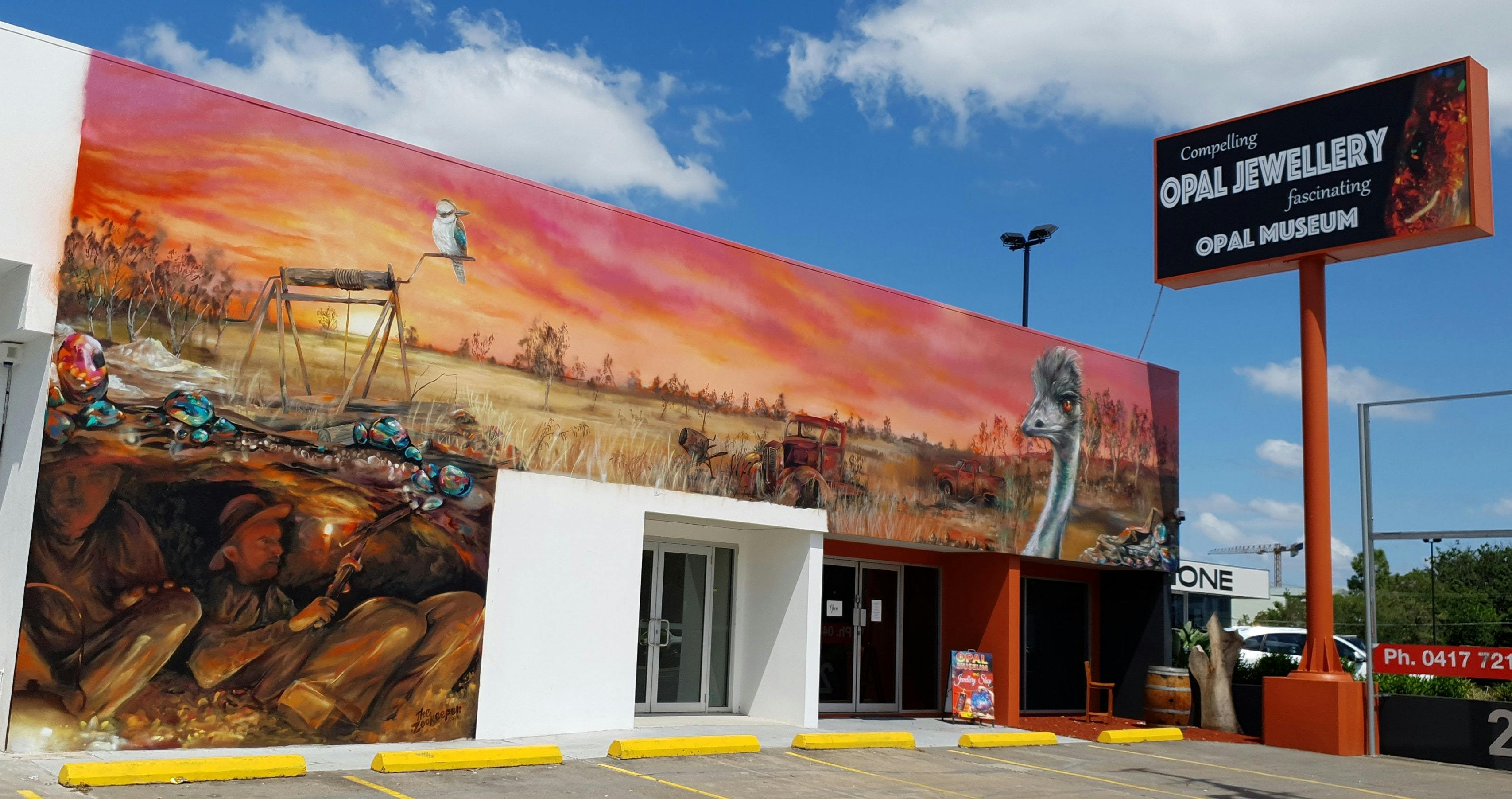 Outside the Brisbane Opal Museum