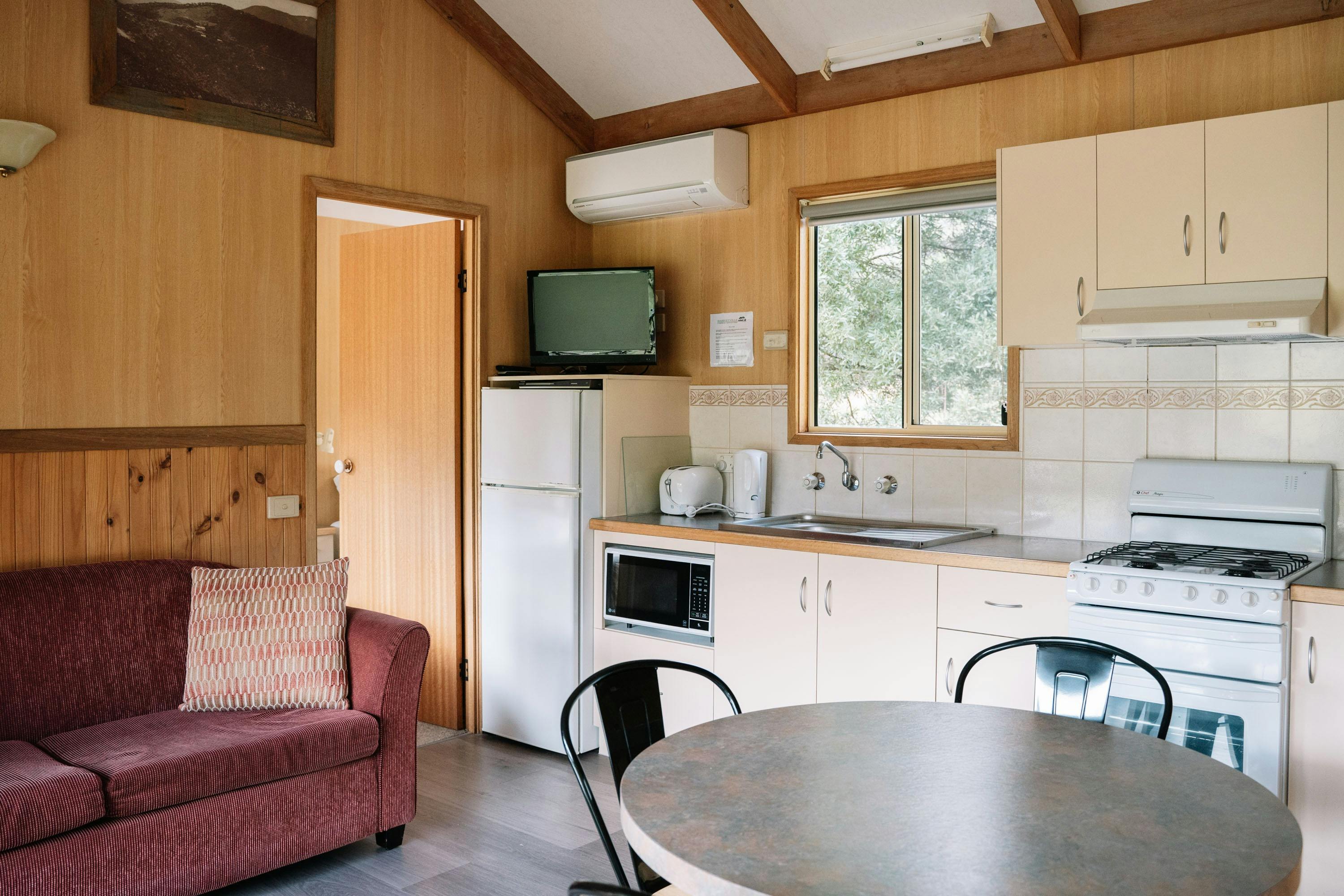 Harrietville Cabins Kitchen View