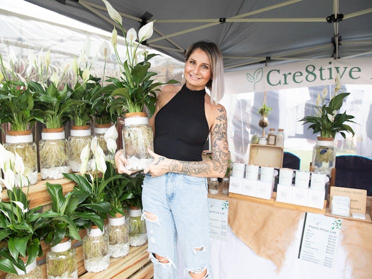 Stall holder at Lennox Community Market