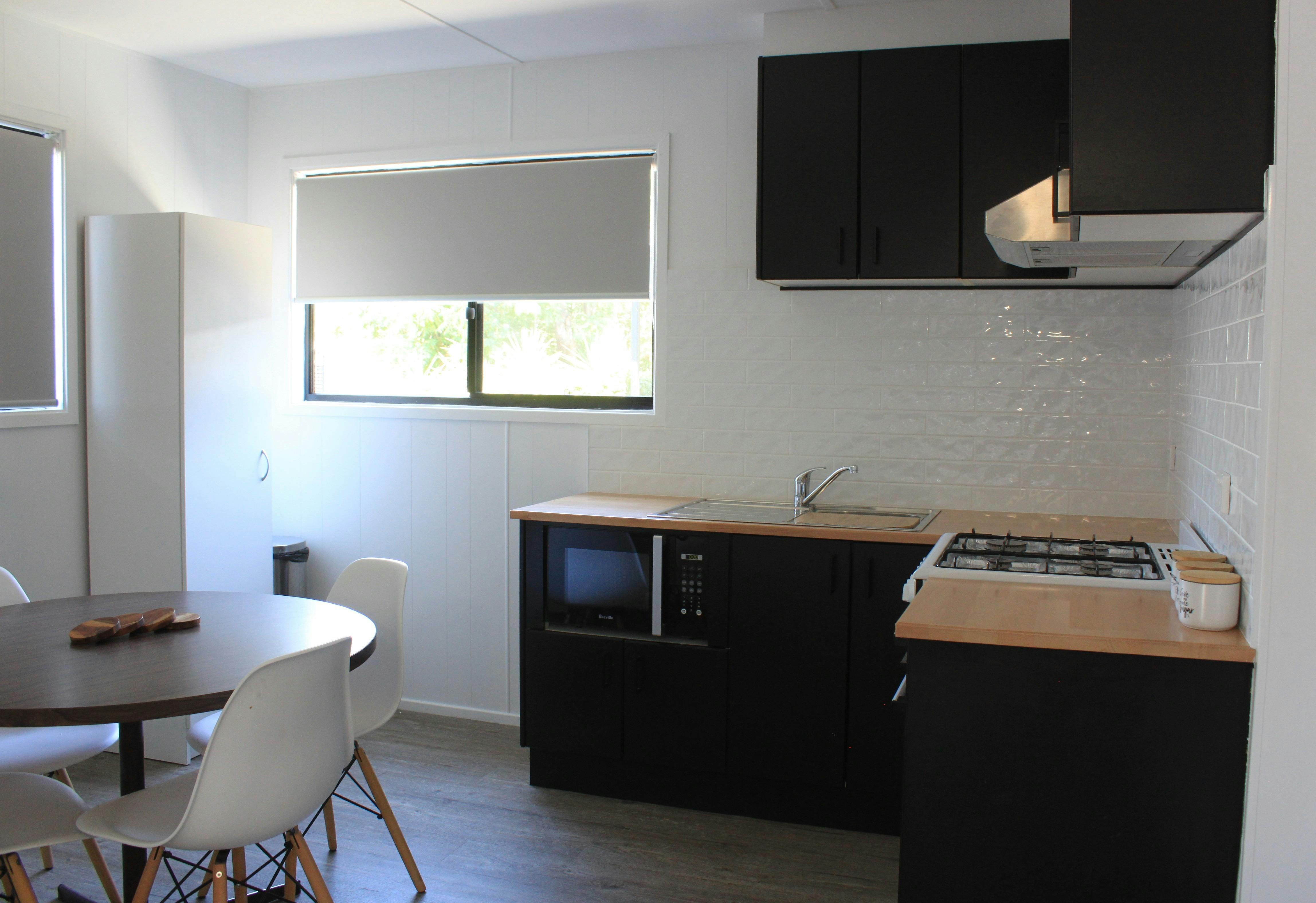 Large two bedroom cabin kitchen