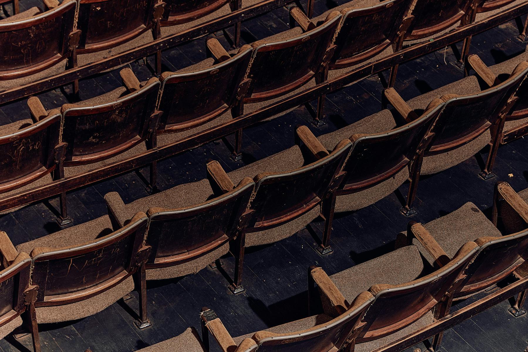 Overhead view of seating below