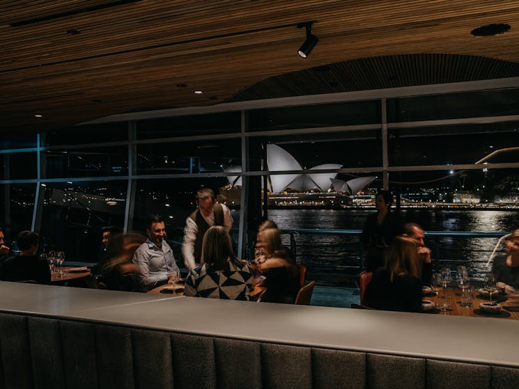 Dining room view at night