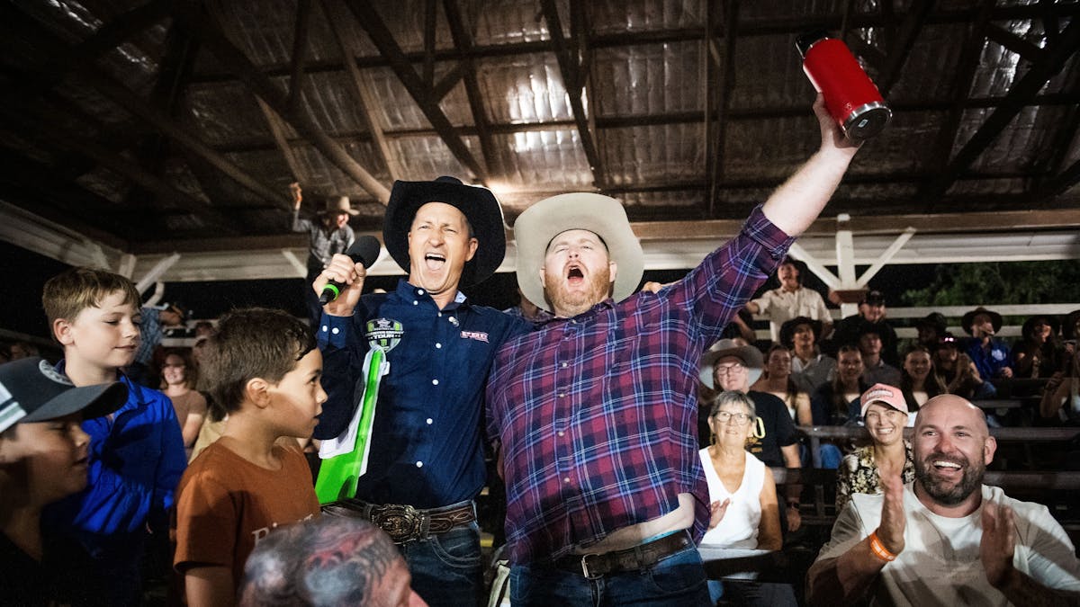 Fans cheering at PBR Fans cheering at PBR