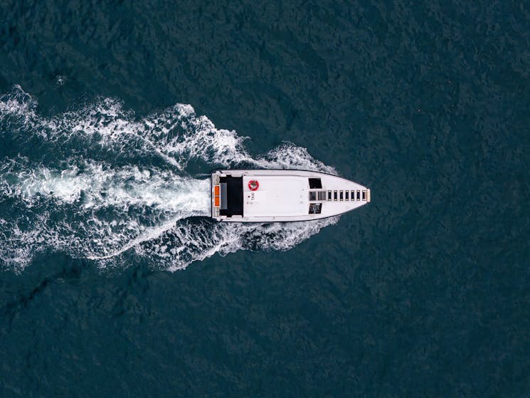 The beauty of a water taxi ride in Sydney captured by a drone.