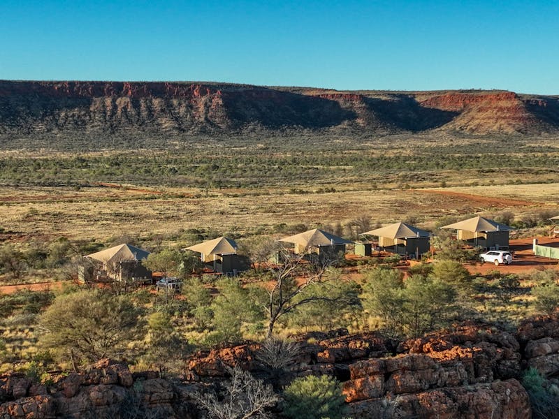 Luxury tents at Drovers Dream, King Creek Station.