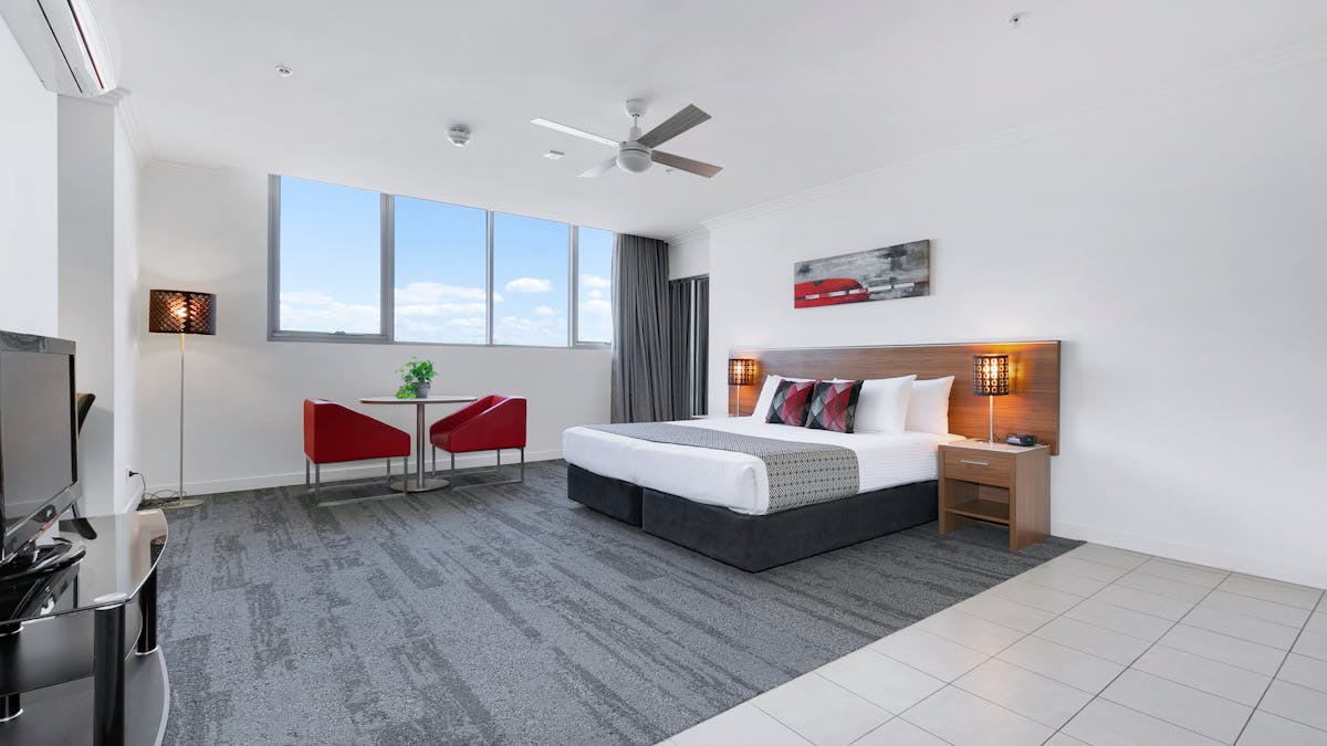 Featuring kitchenette, with cooktop and fridge and laundry facilities.