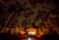 a starry night view of the boutique safari-style tent
