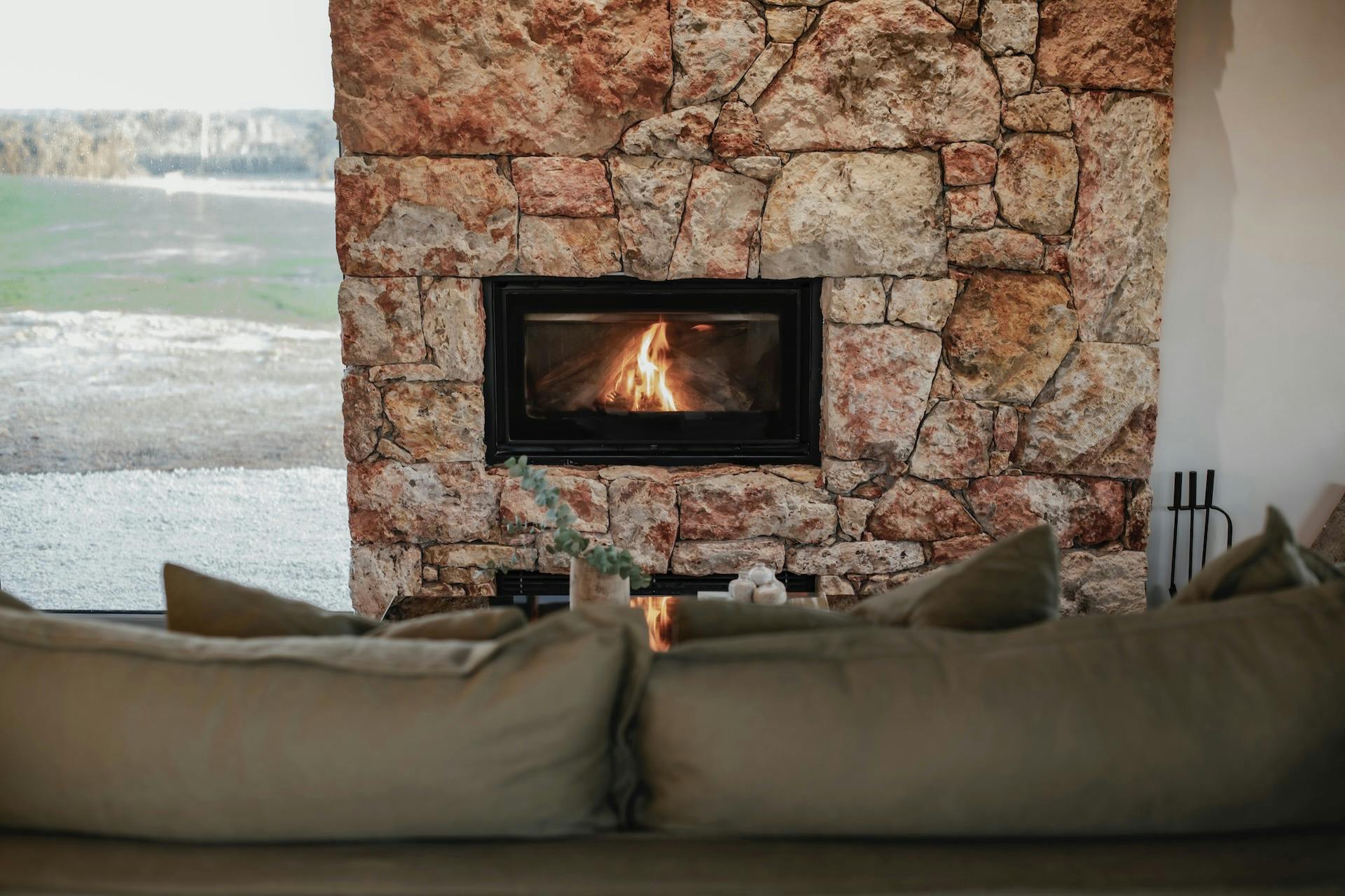 Inside view of fireplace