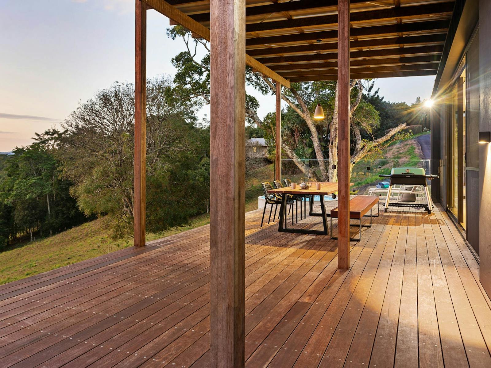 Verandah with dining, BBQ and plunge pool