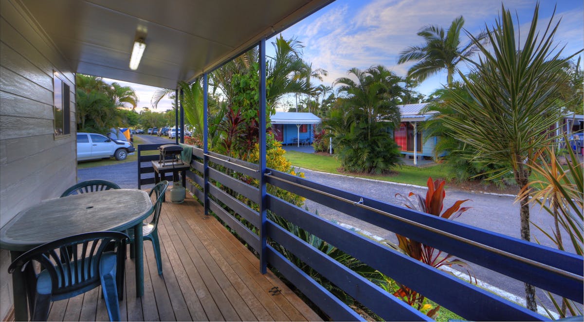 all cabins have a small balcony to relax on