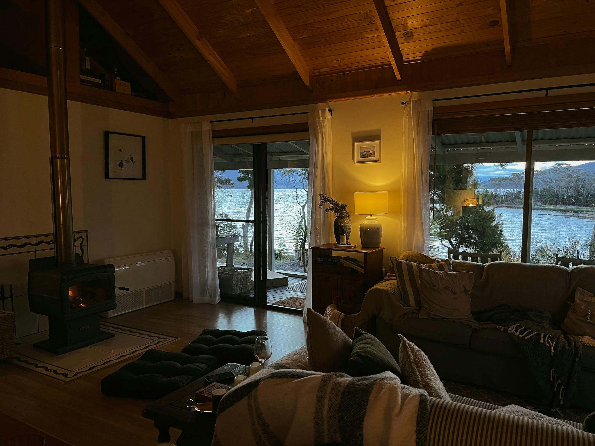 Living room water views