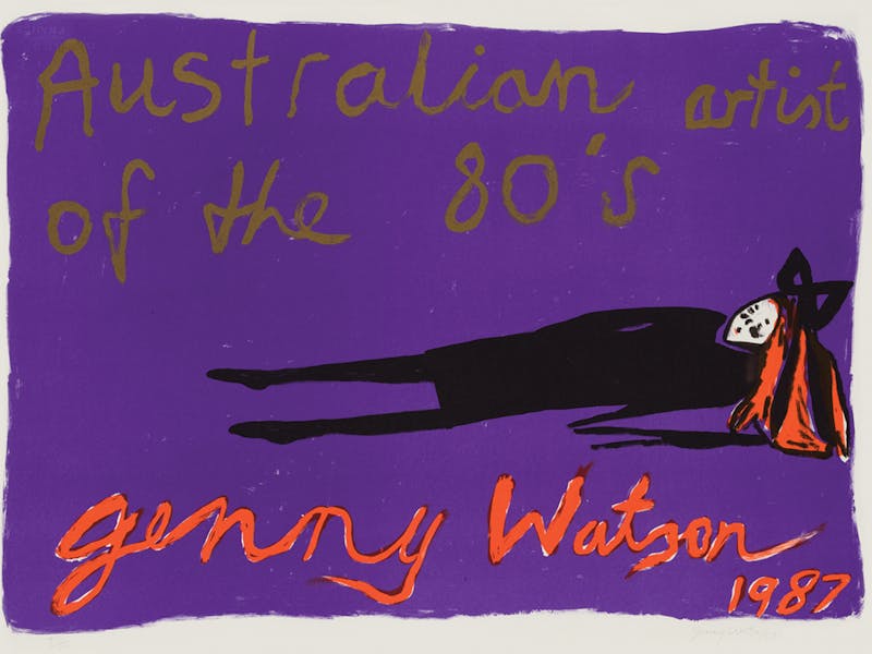 Jenny Watson. Australian Artist of the 80s, 1987. Colour offset lithograph 57.8 × 77.0 cm