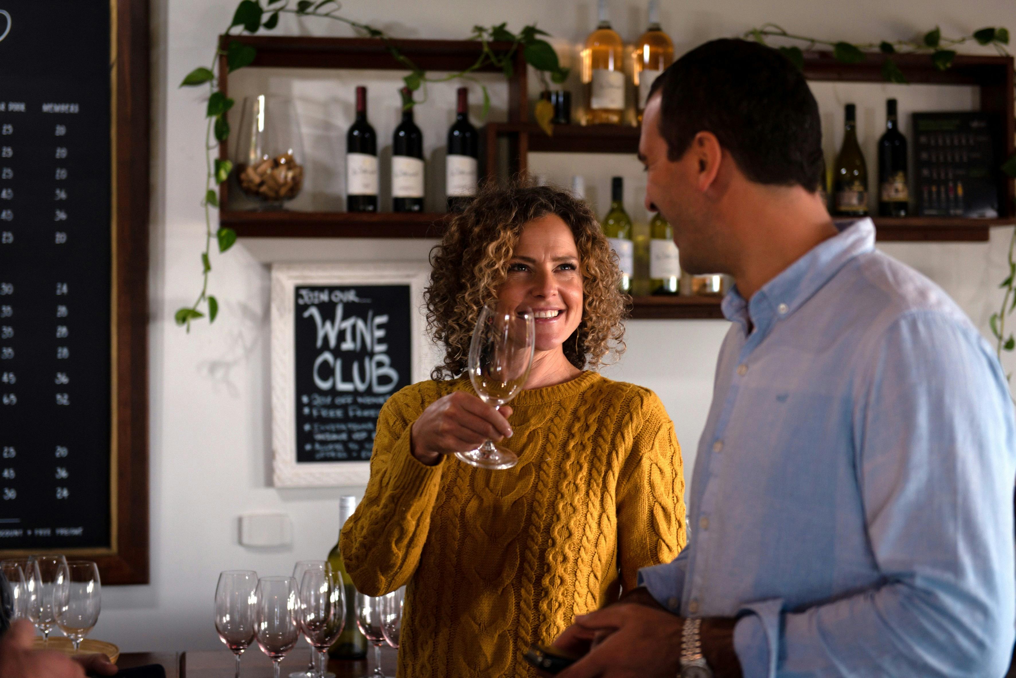 Couple during a private wine tasting