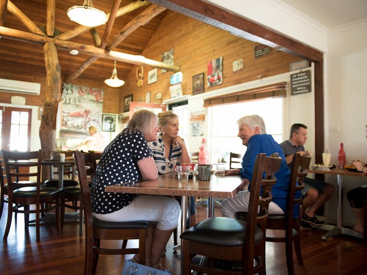 Ladies inside cafe