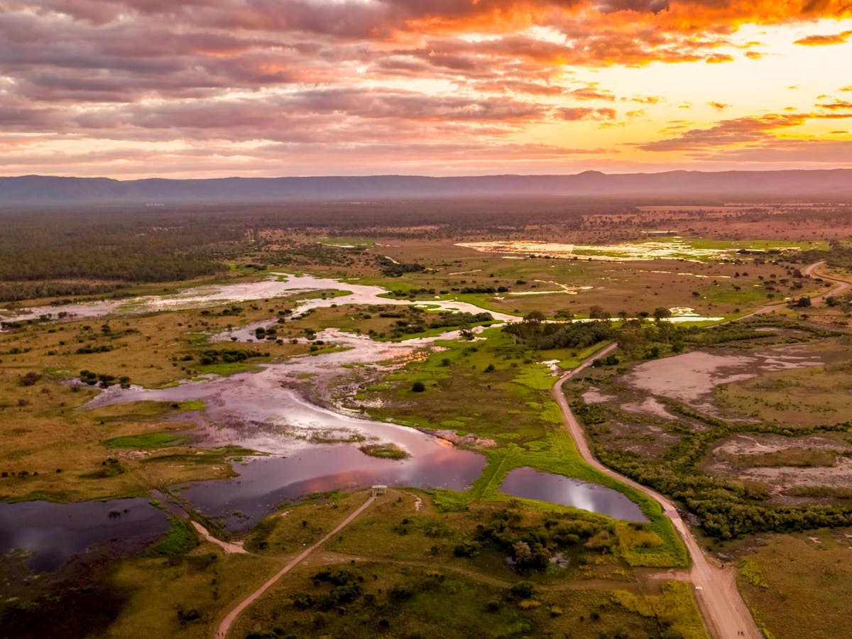 Aerial photo of St Lawrence Wetlands