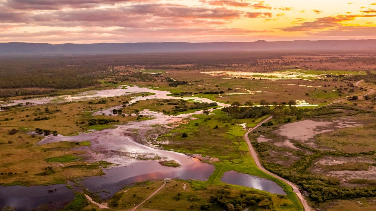 Aerial photo of St Lawrence Wetlands