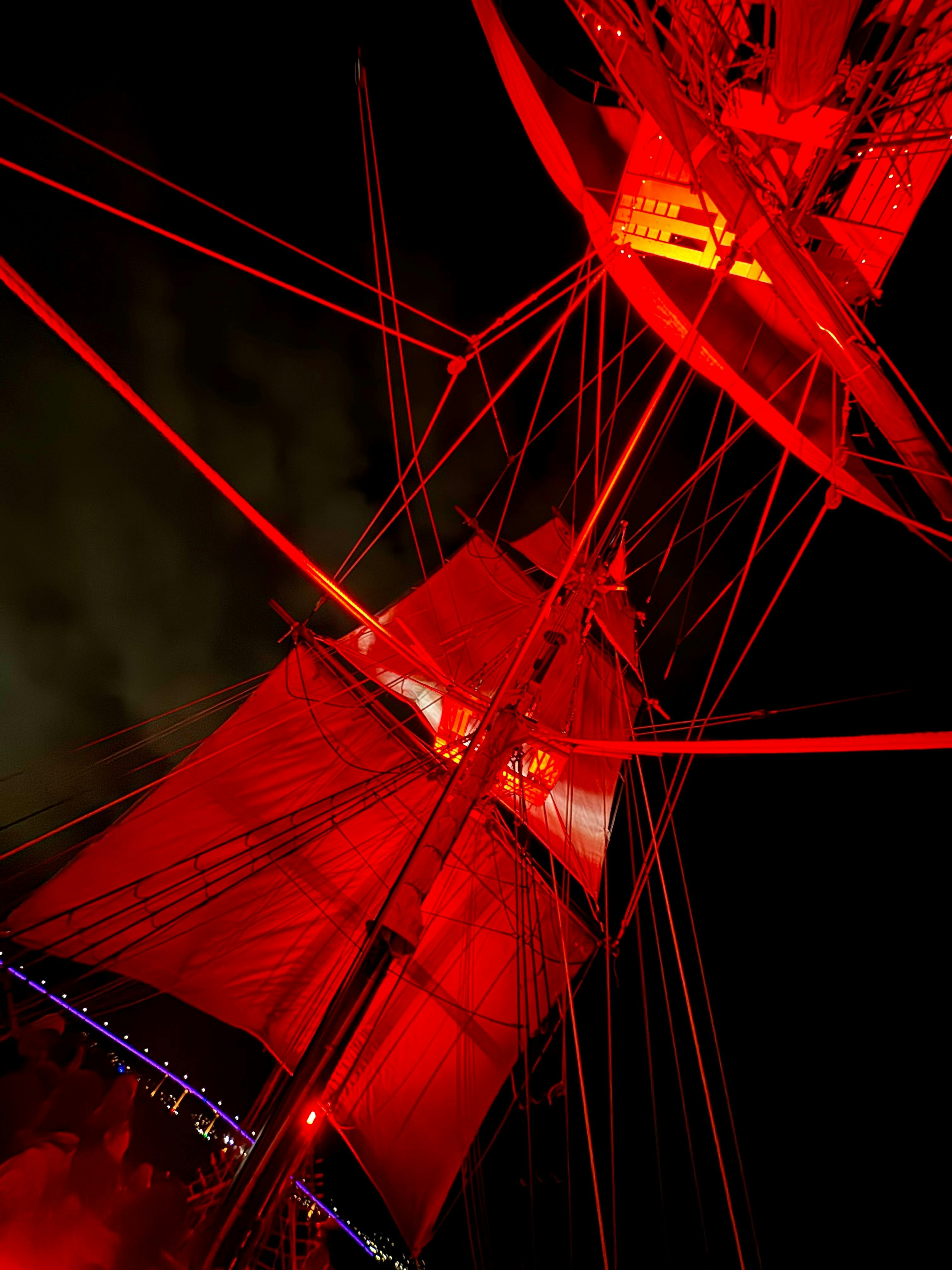 red rigging on Lady Nelson